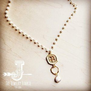 Gold and White Necklace